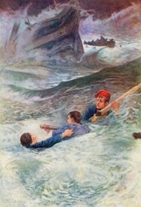 Struggling in the wild sea