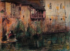 Canal Scene, Quimperle by William Henry Charlton