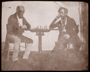 Nicolaas Henneman contemplates his move in a game of chess, September 1841 by William Henry Fox Talbot