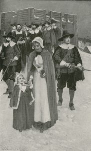 Sabbath-Day with the Pilgrim Fathers at Their First Settlement in New Plymouth by William Henry Margetson