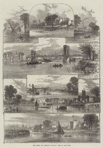 The Oxford and Cambridge Boat-Race, Views on the River by William Henry Pike