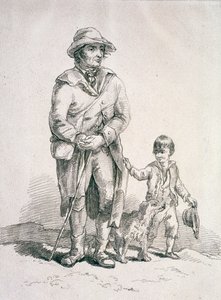 A Rustic with a Dog and a Boy, Provincial Characters, 1813 by William Henry Pyne