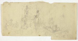 Group of Peasants with Man on Horse by William Henry Pyne