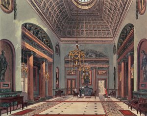The Hall of Entrance, Carlton House from Pynes Royal Residences, 1818 by William Henry Pyne