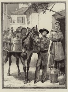A Vendor of Oil and Vinegar, a Sketch near Lisbon by William Heysham Overend