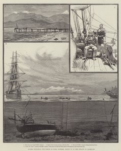 Divers Exploring the Wreck of HMS Doterel, Blown Up in the Straits of Magellan