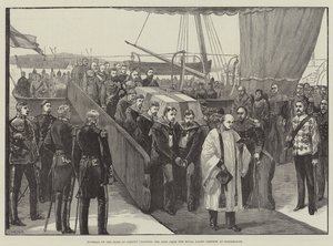 Funeral of the Duke of Albany, landing the Body from the Royal Yacht Osborne at Portsmouth