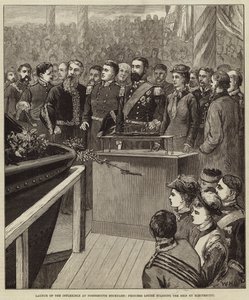 Launch of the Inflexible at Portsmouth Dockyard, Princess Louise Starting the Ship by Electricity