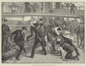 Life on Board a Man-of-War, Junior Officers at Hockey by William Heysham Overend