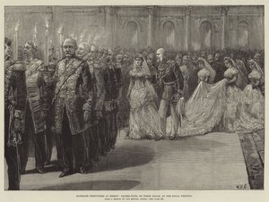 Marriage Festivities at Berlin, Fackel-Tanz, or Torch Dance, at the Royal Wedding by William Heysham Overend