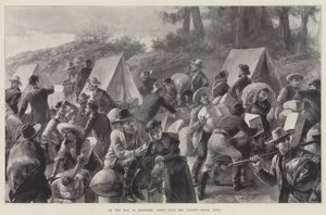 On the Way to Klondike, Scene near the Landing-Stage, Dyea by William Heysham Overend