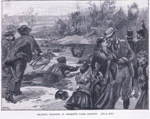 Skating Disaster in Regents Park, London 1868 AD