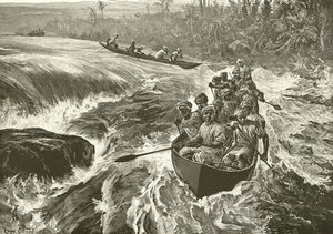 Stanley Shooting the Rapids of the Congo by William Heysham Overend