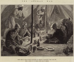 The Afghan War, Mess Tent of the Fourth Battalion of Rifles at Basawul