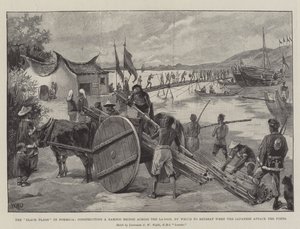 The Black Flags in Formosa, Constructing a Bamboo Bridge Across the Lagoon