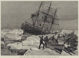 The Eira Arctic Expedition, foundering of the Eira, 21 August 1881, off Cape Flora, Franz Joseph Land by William Heysham Overend
