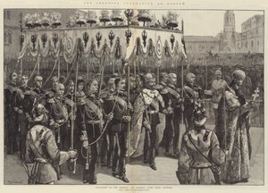The Imperial Coronation at Moscow, Procession of the Emperor and Empress After Being Crowned by William Heysham Overend