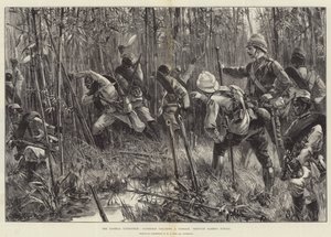 The Looshai Expedition, Goorkhas clearing a Passage through Bamboo Jungle by William Heysham Overend