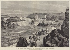 The Nile Expedition, towing the Whale-Boats with Troops through the First Gate of the Second Cataract by William Heysham Overend