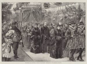 The Prince and Princess of Wales at Manchester, Procession in the Exhibition Building by William Heysham Overend
