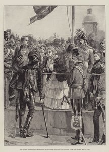 The Queen Distributing Decorations to Wounded Officers and Soldiers from the Crimea by William Heysham Overend