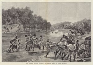 The Tonhon Column crossing the Swalei River, in Upper Burmah by William Heysham Overend