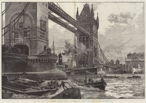 The Tower Bridge, to be erected over the Thames, Foundation-Stone laid by the Prince of Wales by William Heysham Overend