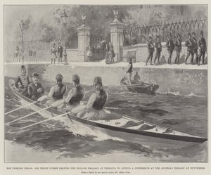 The Turkish Crisis, Sir Philip Currie leaving the English Embassy at Therapia to attend a Conference at the Austrian Embassy at Buyukdere by William Heysham Overend
