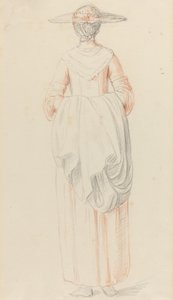 Lady Holding Her Cloak from Behind