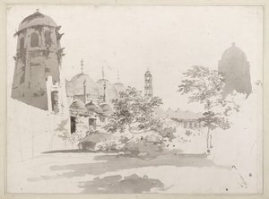 A View of the Cuttera Built by Jaffier Cawn at Murishidbad, c.1781 by William Hodges