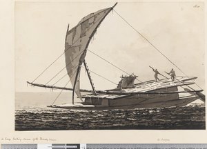 A large sailing canoe of the Friendly Islands