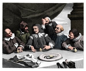 Columbus breaking the egg by William Hogarth