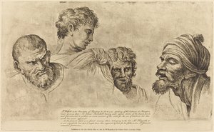 Four Heads from the Raphael Cartoons at Hampton Court by William Hogarth