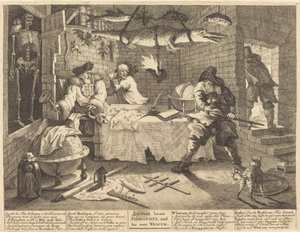 Hudibras Beats Sidrophel and His Man Whacum by William Hogarth