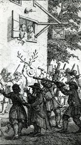 Hullabaloo against a Tailor by William Hogarth
