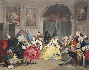 Marriage a la Mode, Plate IV, The Toilette, illustration from 