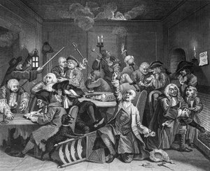 Scene VI: The Rake at the Gaming House by William Hogarth