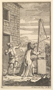 Sidrophel Examining the Kite Through His Telescope, Seventeen Small Illustrations for S..., 1721-26 by William Hogarth