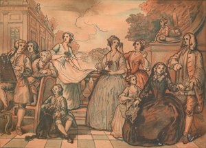 Sketch for The Jones Family Conversation Piece, 1730 by William Hogarth