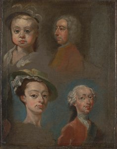 Studies of Heads by William Hogarth