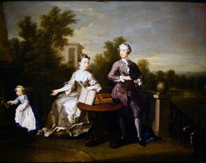 The Edwards Hamilton Family on Their Terrace in Kensington