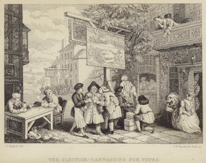 The Election - Canvassing for Votes: Satire on the Parliamentary Election of 1755, One of a Series of Four Titled Humours of an Election by William Hogarth