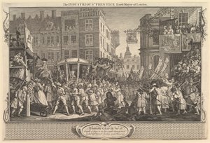 The Industrious Prentice Lord Mayor of London: Industry and Idleness, Plate by William Hogarth