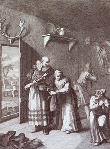 The Curate and the Barber Disguises Themselves to Take Don Quixote by William Hogarth