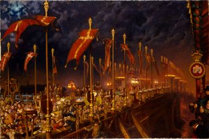 London Bridge on the Night of the Marriage of the Prince and Princess of Wales, 1863 by William Holman Hunt