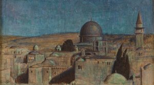 The Holy City: The Mosque As Sakrah by Moonlight by William Holman Hunt