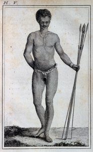 Khoikhoi man (Hottentot), from Travels of Le Vaillant into the interior parts of Africa by way of the Cape of Good Hope, in the years 1783 by William Home Lizars