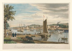 Troy. Taken From the West bank of the Hudson, in front of the United States Arsenal. by William James Bennett