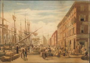 View of South Street, from Maiden Lane, New York City by William James Bennett