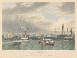 Buffalo, from Lake Erie by William James Bennett after John William Hill